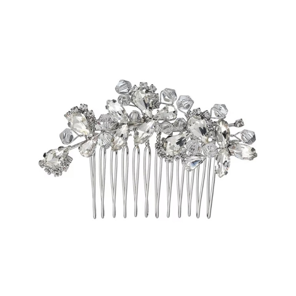 New! Set Crystal Floral Hair Jewelry - Picture 2 of 7